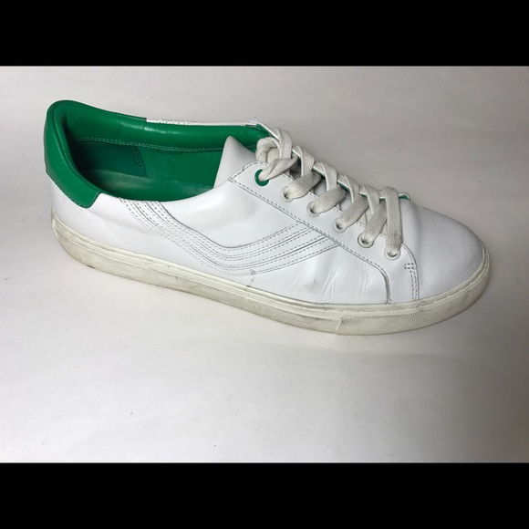 TORY SPORT 10 CHEVRON GREEN WHITE SNEAKER TENNIS - Picture 6 of 8